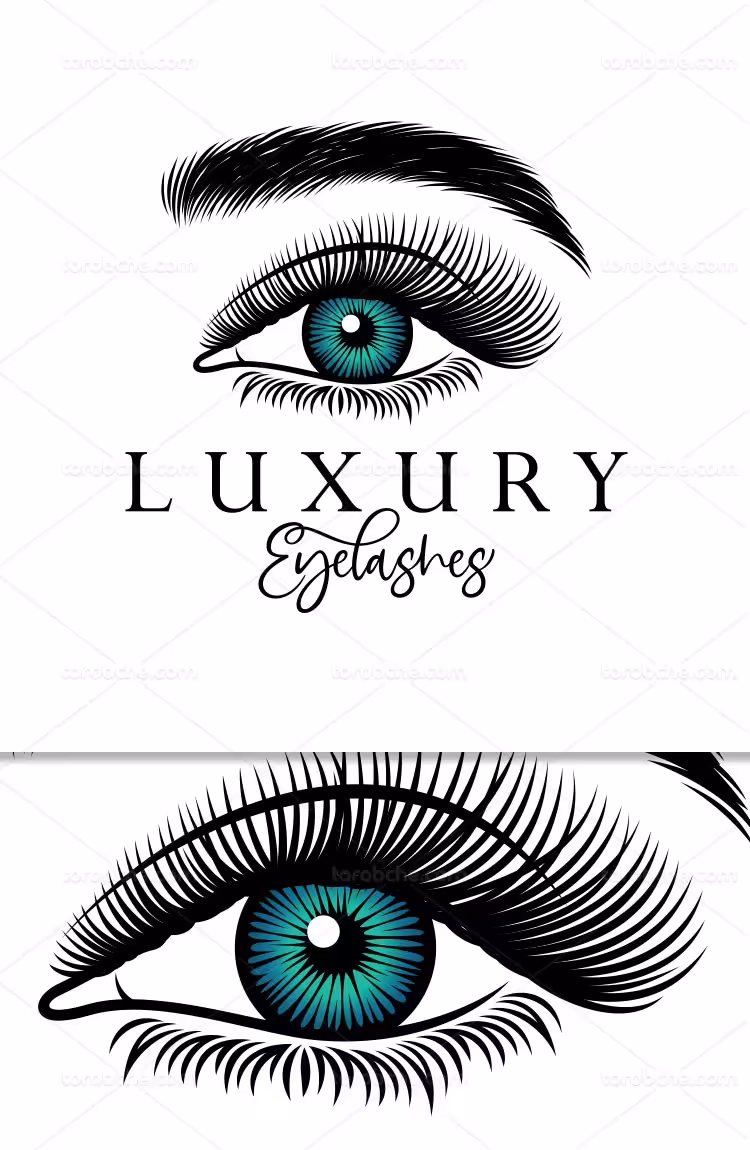 وکتور لوگوی مژه با کیفیت | گرافیک با طعم تربچه