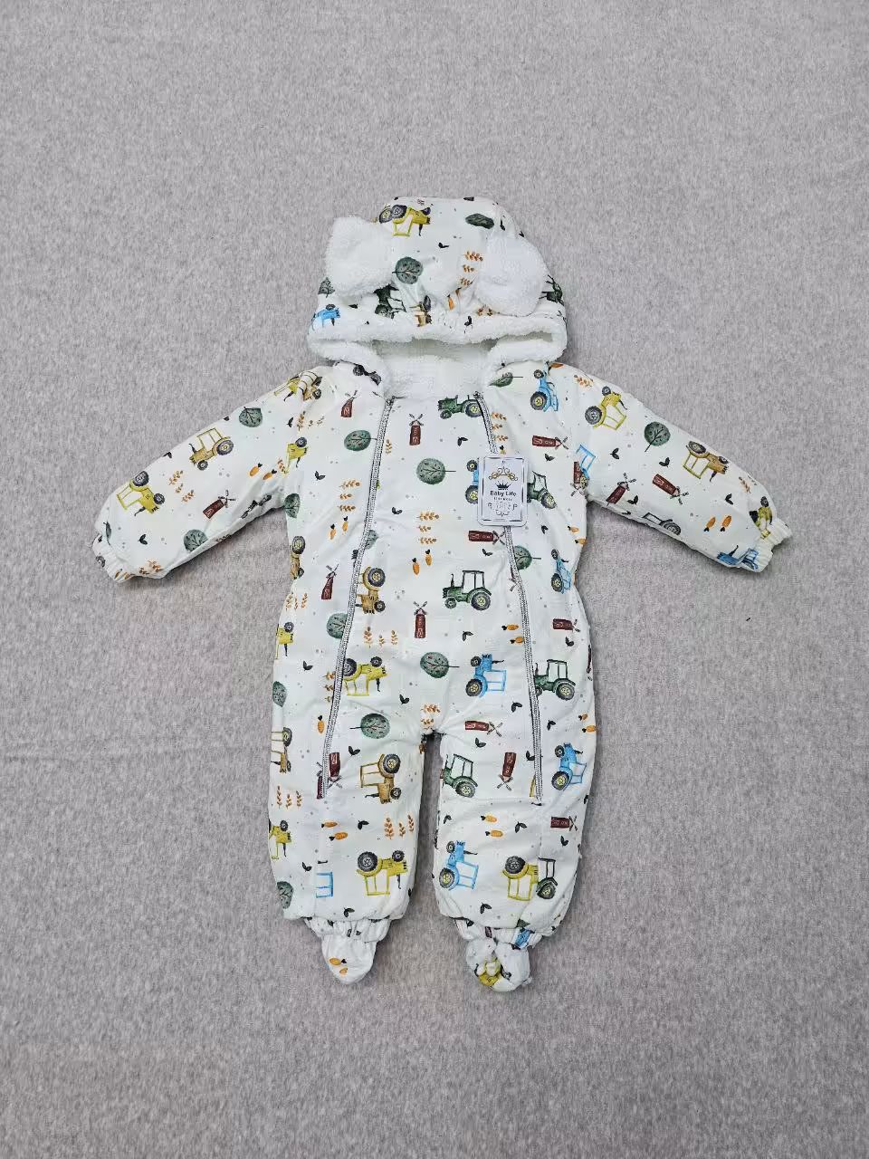 کاپشن سرهمی مخمل 1016/1017 طرح ماشین و درخت