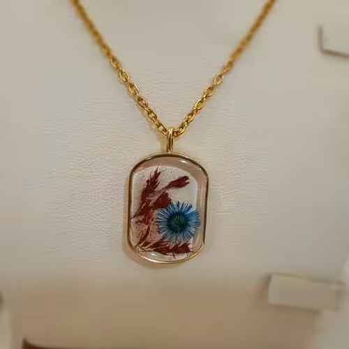 آویز رزینی گل طبیعی