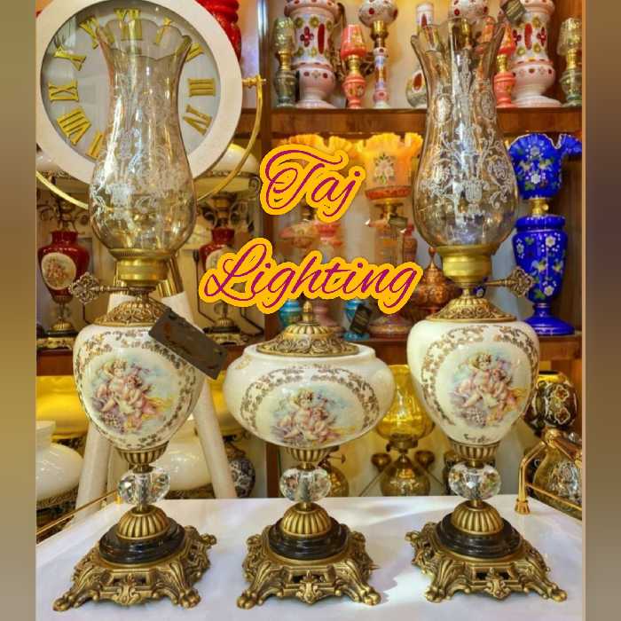 آباژور چراغ رومیزی و کاپ رومیزی طرح فرشته ست سه تیکه کامل (پس کرایه)