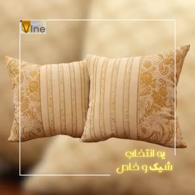 کوسن ترک سفید طلائی کد 0369