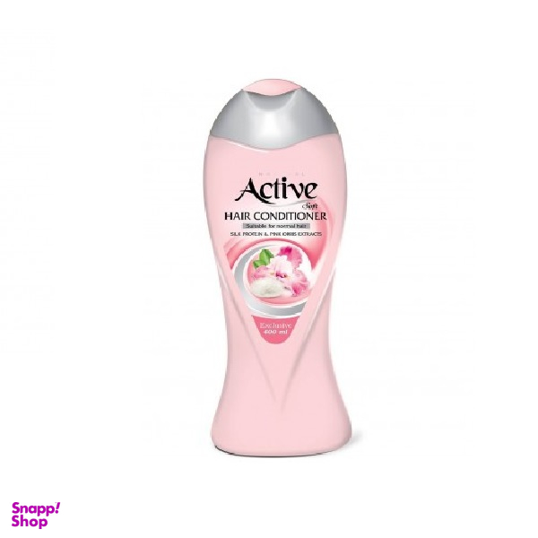 نرم کننده مو اکتیو (Active) مخصوص موهای معمولی حاوی پروتیین ابریشم و زنبق رنگ صورتی وزن 400 گرم