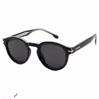 عینک آفتابی Carrera با فریم گرد، سرمه ای رنگ، لنز پلاریزه و دودی تیره و دسته سیم دار مدل P581006
