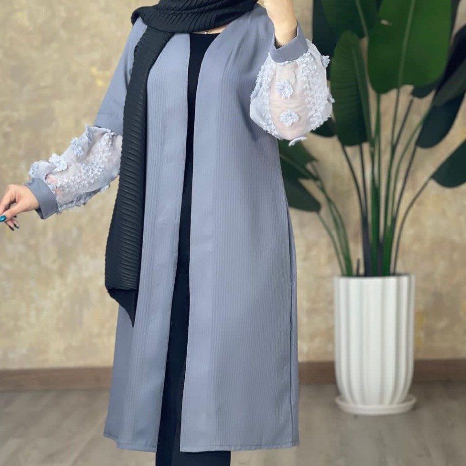 مانتو آستین ارگانزا ارسال رایگان زنانه جنس حریر میله ای m27