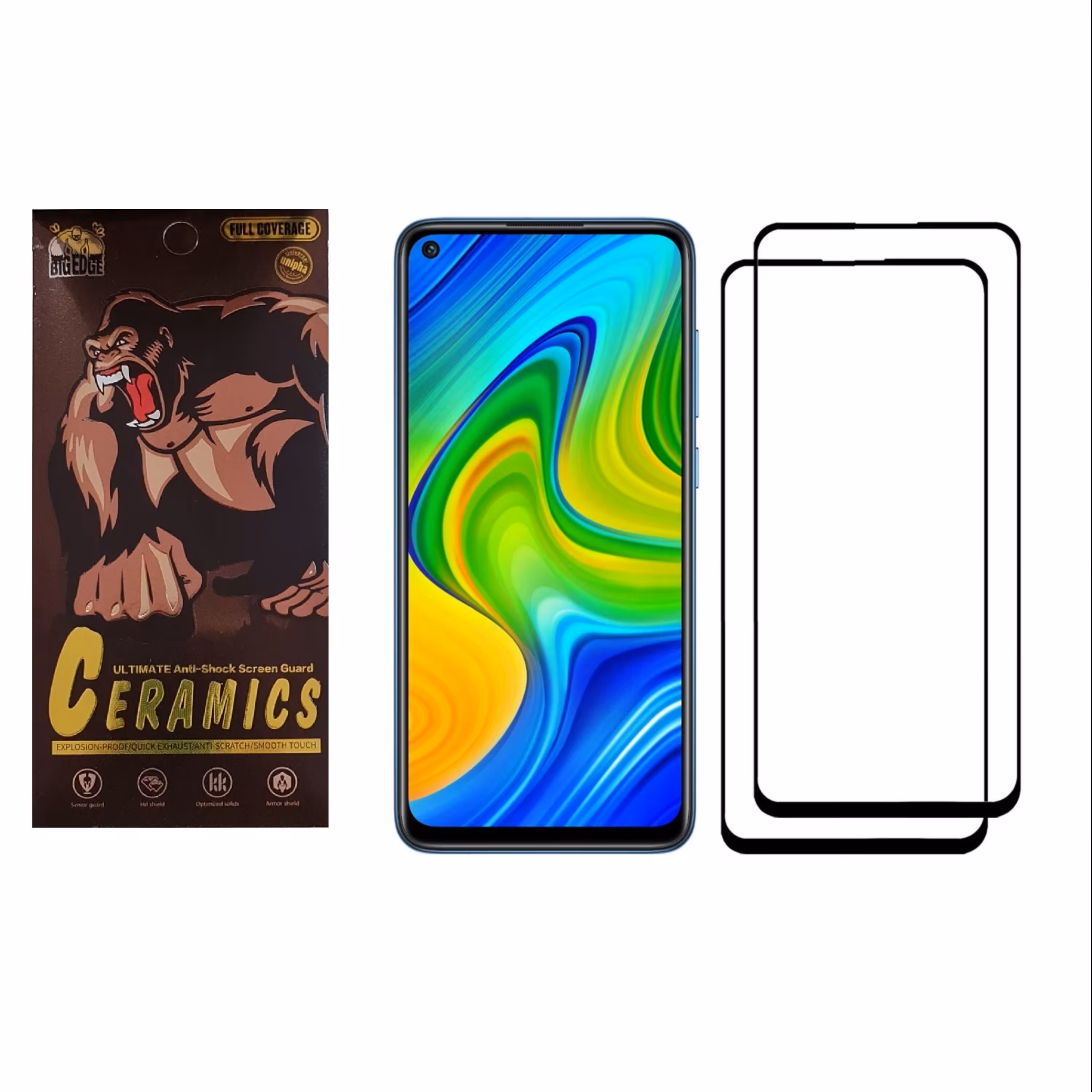 محافظ صفحه نمایش سرامیکی بیگ اج مناسب گوشی سامسونگ A51-A52-S20 F مجموعه دو عددی