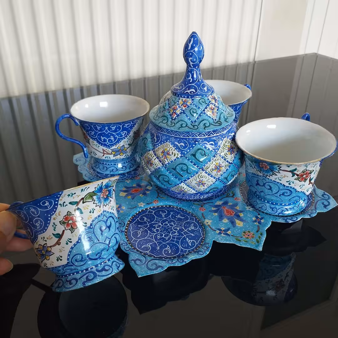 ست چای خوری چهارنفره میناکاری