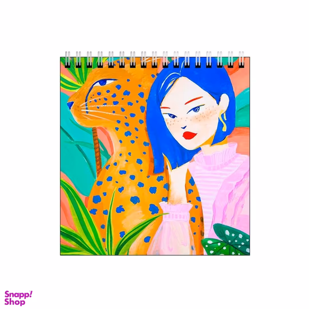 دفتر طراحی 60 برگ طرح دختر و پلنگ کد 0197976