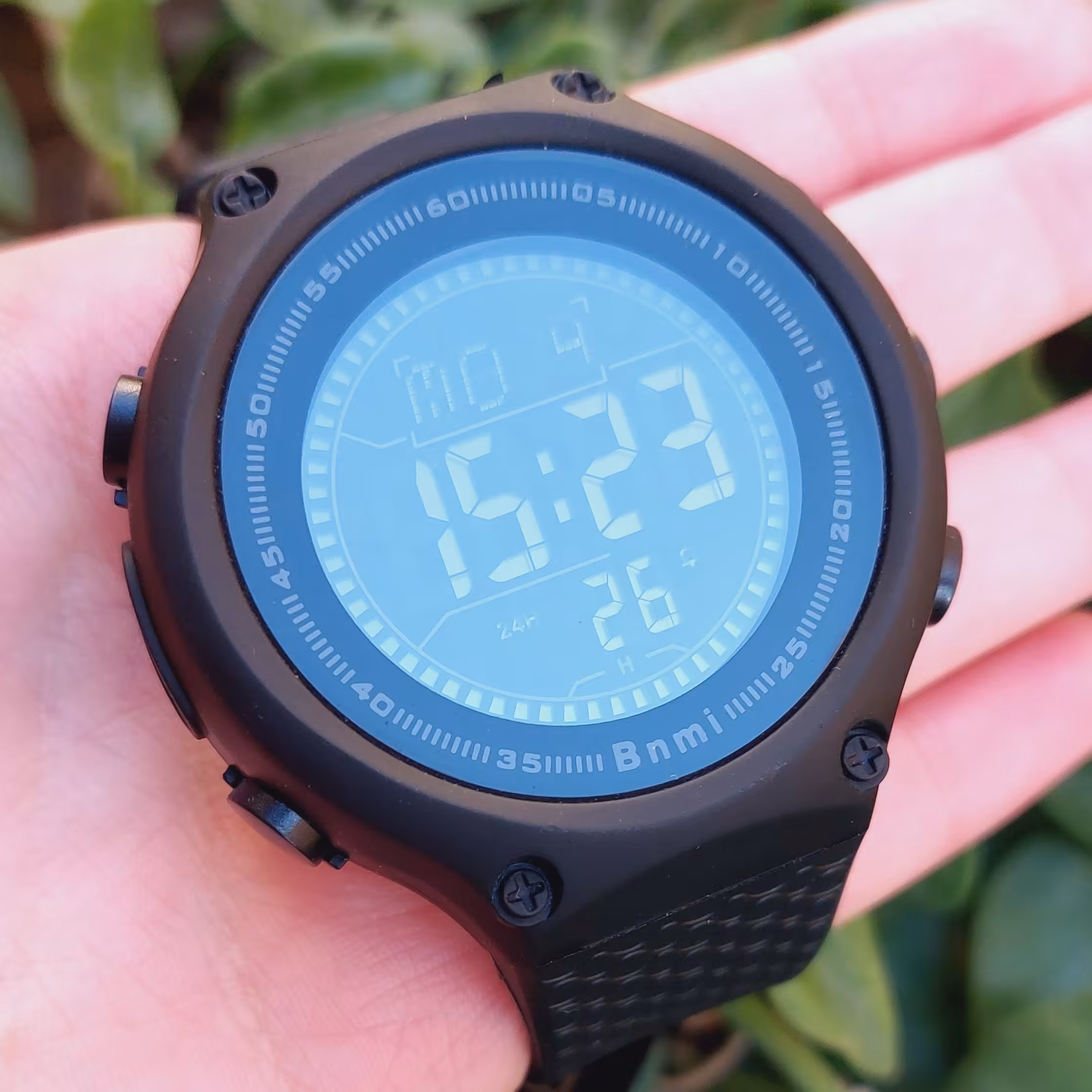 ساعت بنمی اسپرت تمام مشکی  و کرنومتردار ساعت ویژن