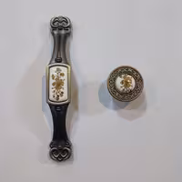 دستگیره کابینت زیتونی ست 12.8cm و تک پیچ