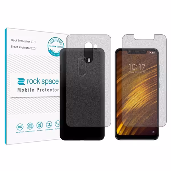 گلس صفحه نمایش و پشت گوشی شیائومی نسخه Poco C65 مدل نانو هیدروژل گیمینگ برند راک اسپیس کدSS