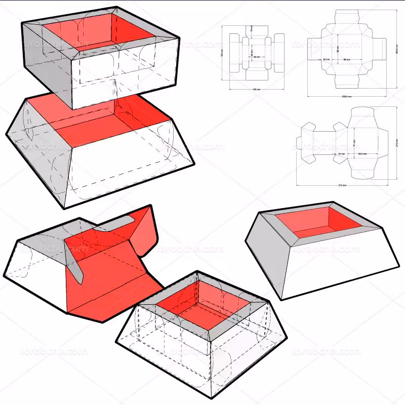 وکتور طرح گسترده جعبه مربعی | گرافیک با طعم تربچه