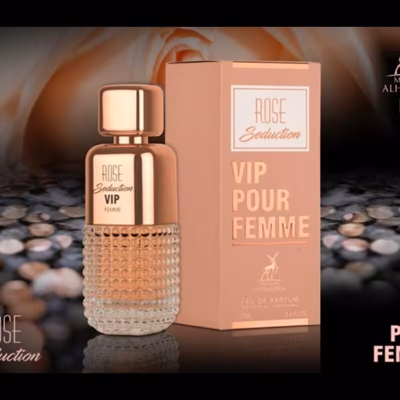ادکلن رز سدکشن وی ای پی پور فم برند الحمبرا مشابه212 وی ای پی رز