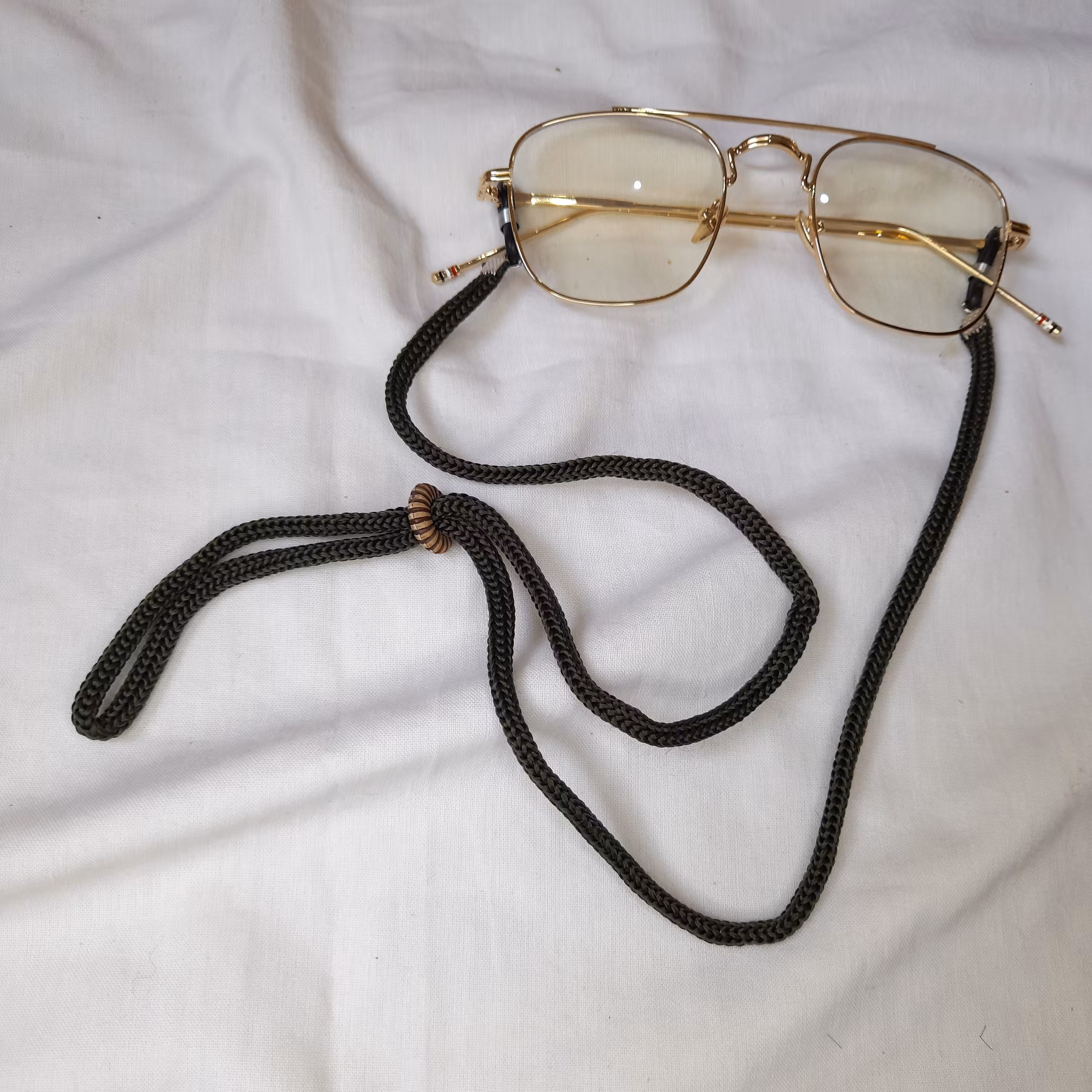 بند عینک زنانه مردانه سبز یشمی نخی  بندعینک