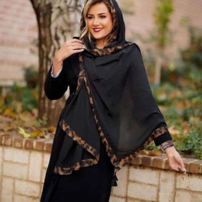 شال مجلسی پلیسه حاشیه پلنگی