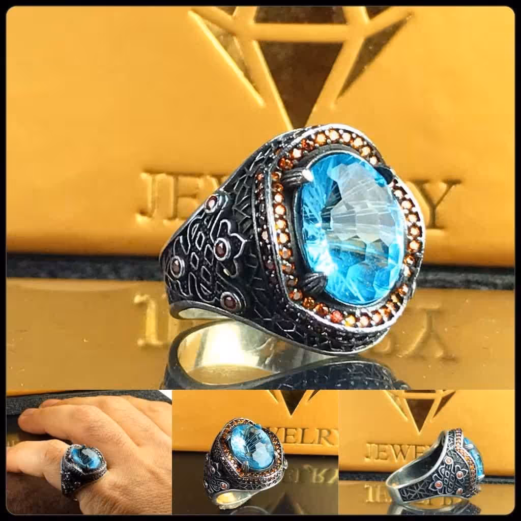 انگشتر توپاز آبی سوییس اصلی
رکاب فیلی چنگی
نقره عیار 925ارسال رایگان 