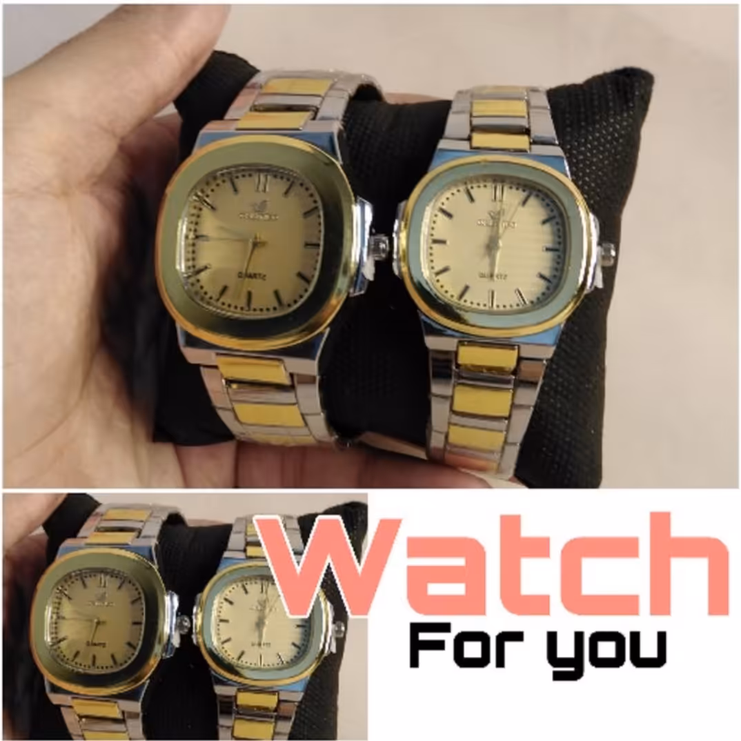 ساعت زنانه ومردانه ست طلایی نقره ای ارسال رایگان