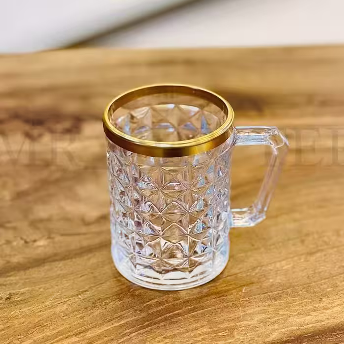 لیوان چای خوری لب طلا شش عددی کد 2