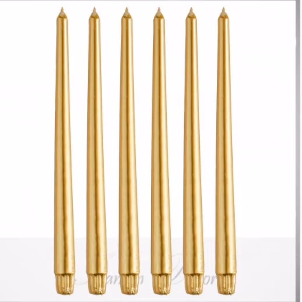 2عدد شمع  طلایی شاین مناسب شمعدان و تزیین
