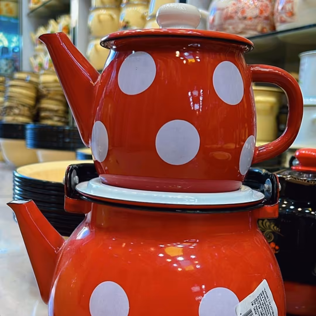 کتری و قوری لعابی خالخالی