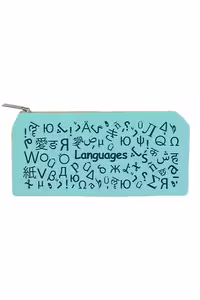 زیپ کیف سایز B5 languages آبی روشن دات نوت
