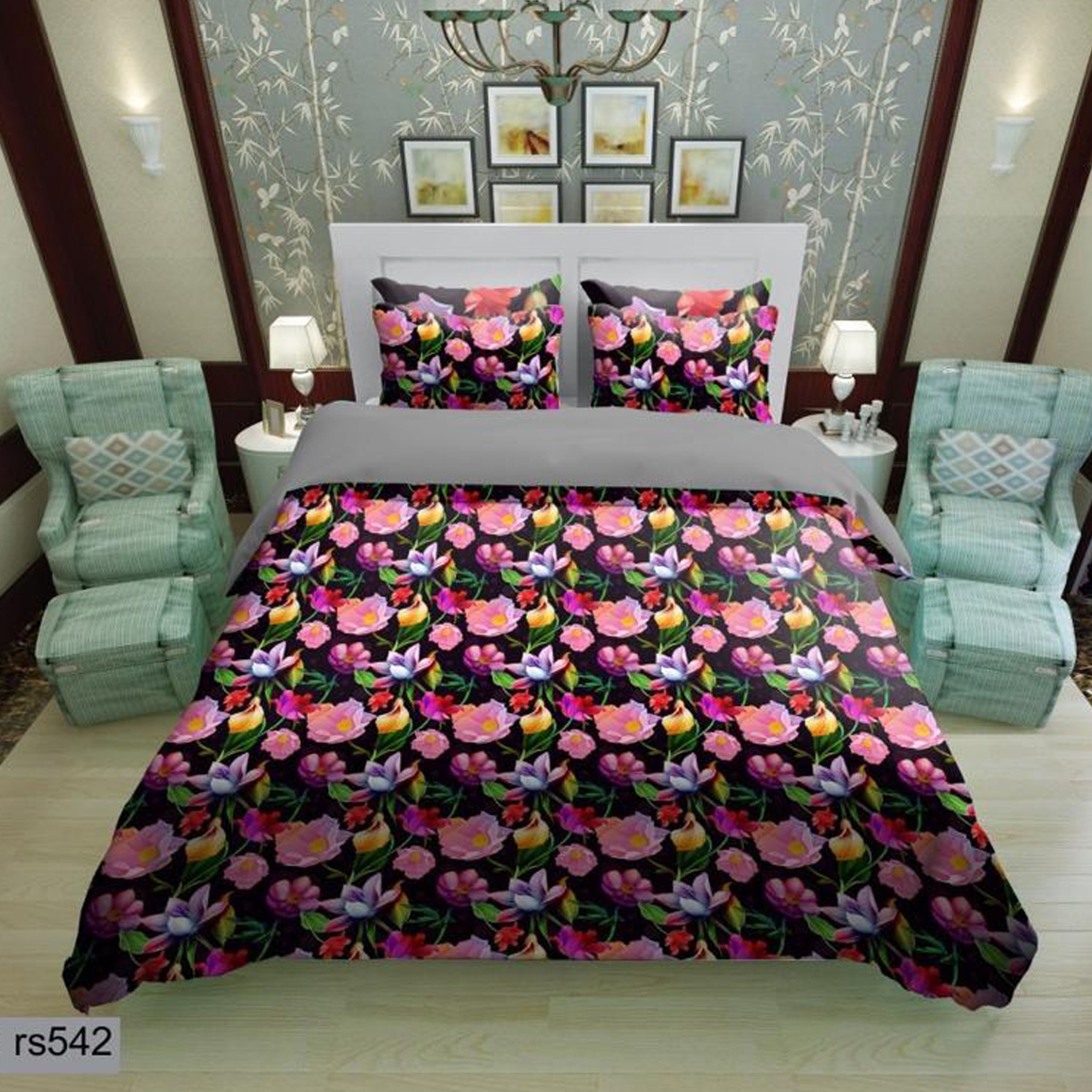 سرویس روتختی 1 نفره تنسل چاپی برندترک لند (Turk Land)  کد rs 542