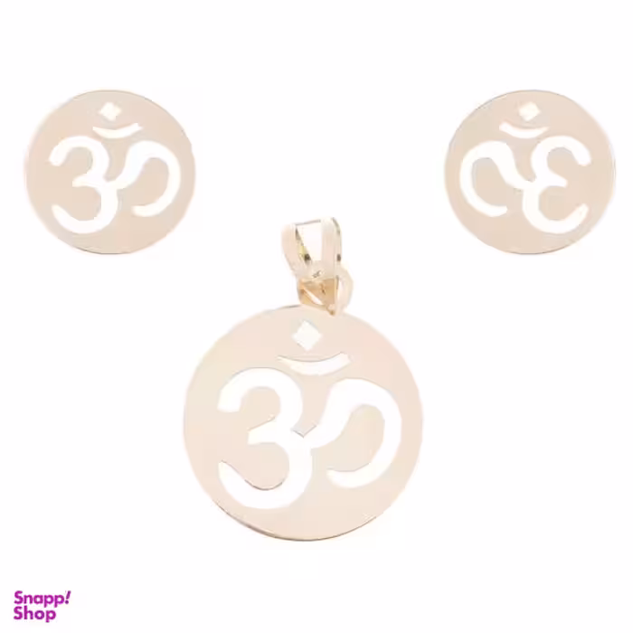 نیم ست طلا 18 عیار زنانه شمیم گلد گالری طرح ام کد SG569