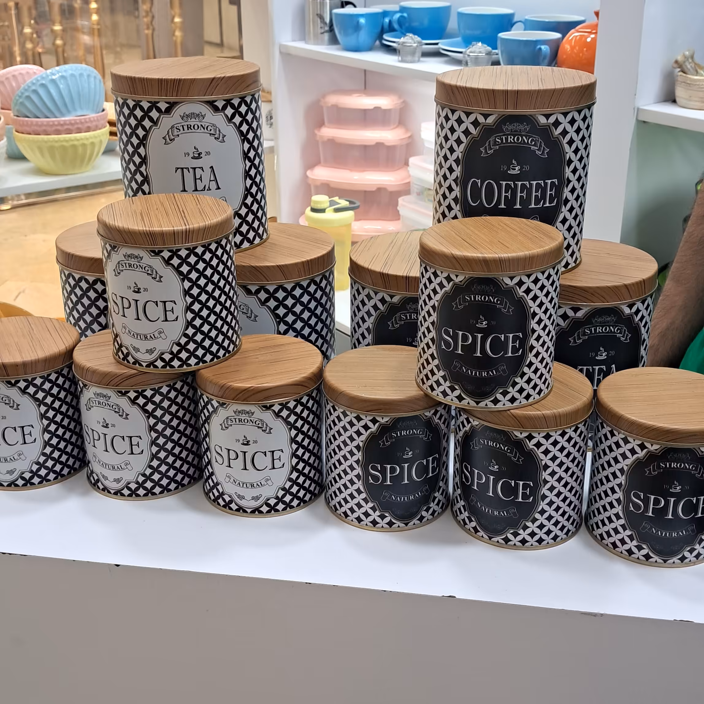 پاسماوری فلزی پا سماوری هفت پارچه پاسماری طرح چوب پا سماوری فلز  ابکاری شده جاادویه جا ادویه فلزی جاشکری جافلفل و نمک