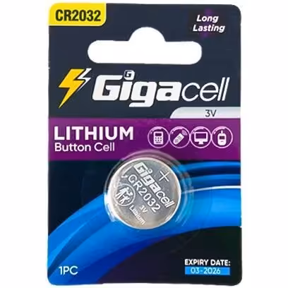 خرید باتری سکه ای لیتیومی گیگاسل مدل Cr2032 | Gigacell lithium coin battery model Cr2032