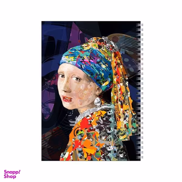 دفتر مشق 80 برگ بامبیلیپ طرح دختر گوش مروارید کلاژ کد 2792085