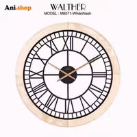 ساعت دیواری قطر 80 ترکیب چوب و فلز  M8072-White whash