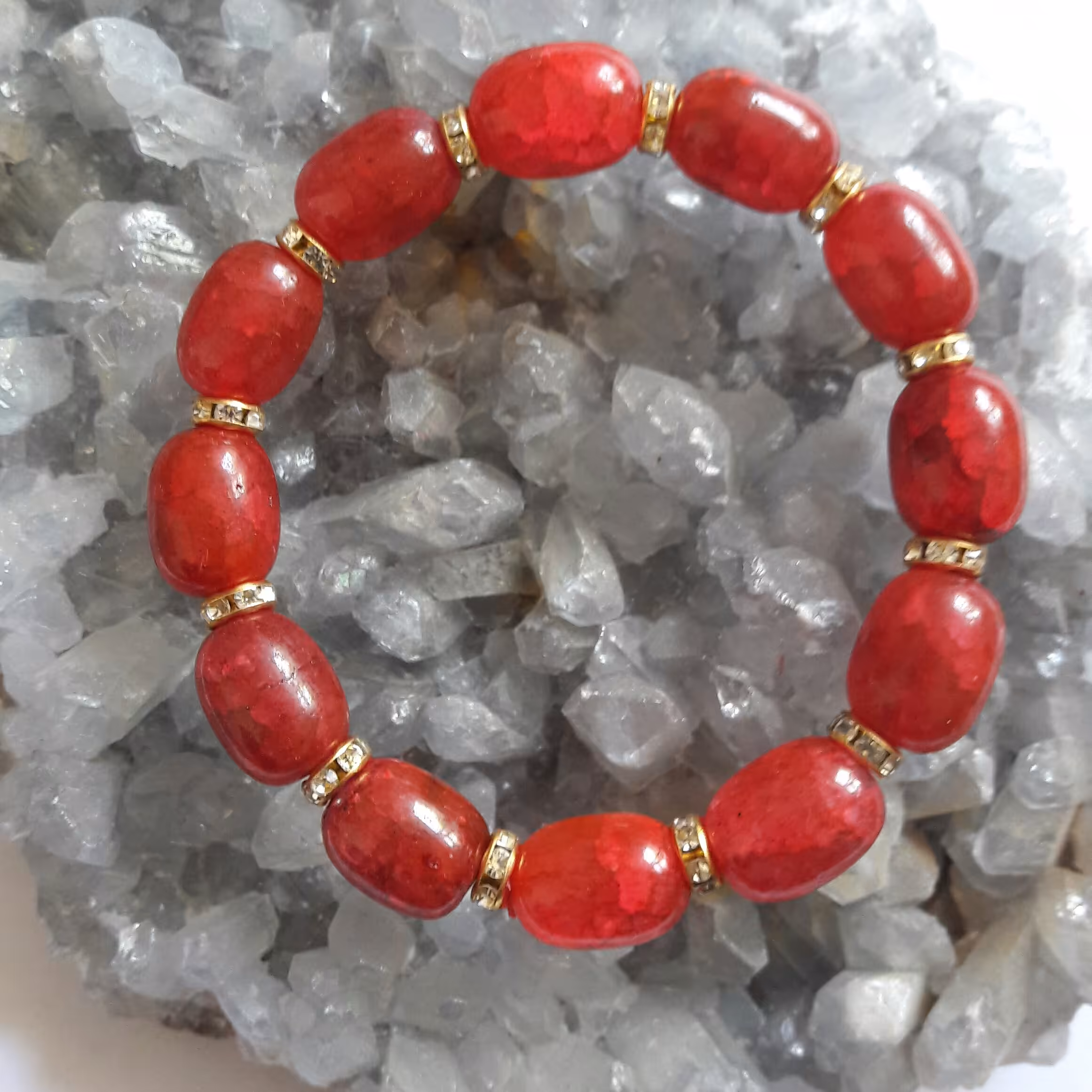 دستبند عقیق دراگون قرمز بسیار زیبا 