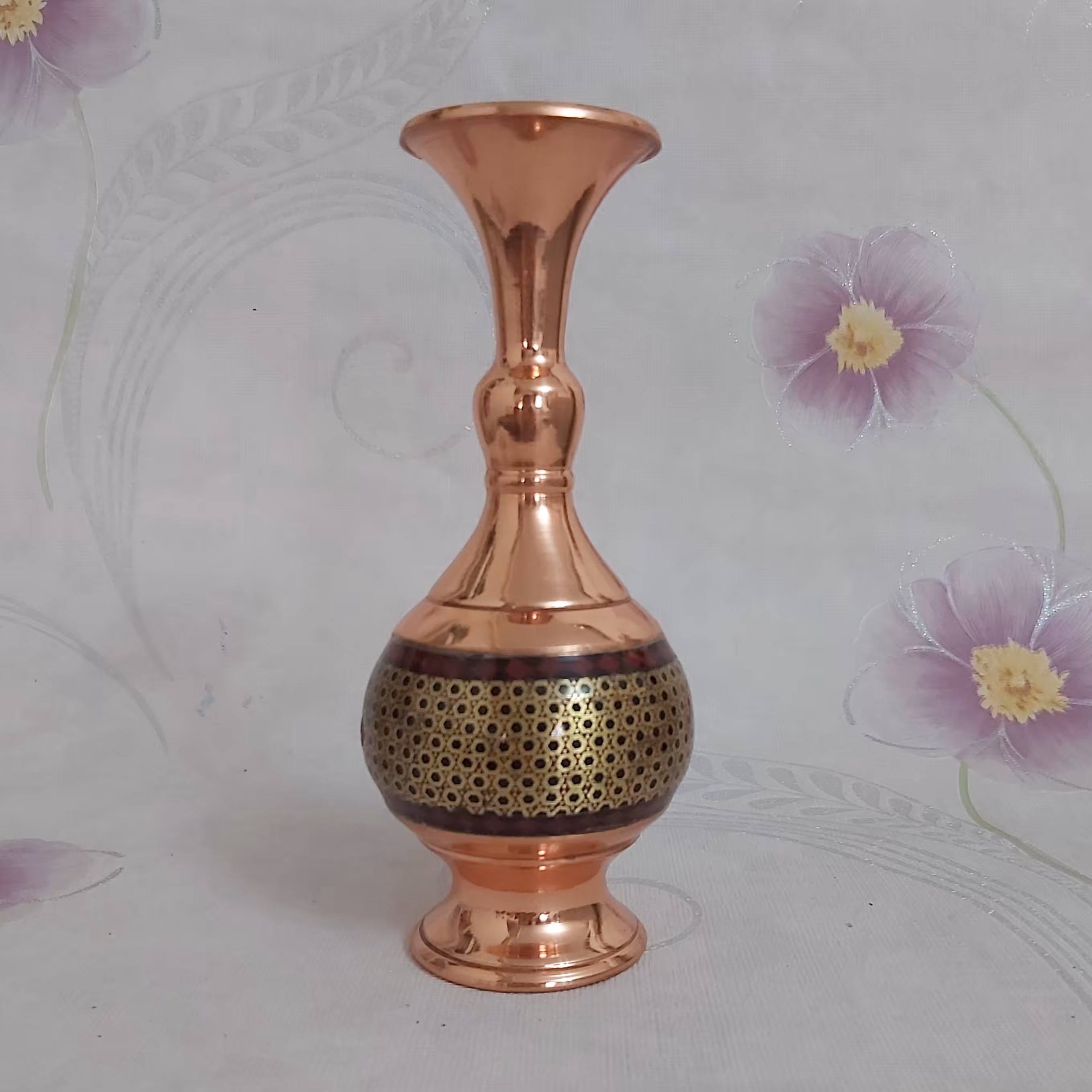 گلدان مدل فانتزی سیمی ارتفاع 17 سانت