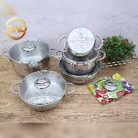 سرویس قابلمه استیل 9 پارچه کف چدن برند راد 