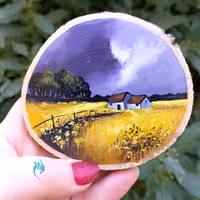 نقاشی روی چوب  طرح  چارمینگ 