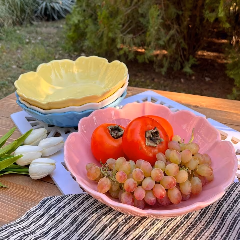 کاسه سالاد خوری سرامیکی طرح گل