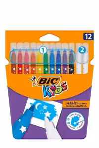 ماژیک 12 رنگ دو مرحله ای 10 رنگ همراه 2 پاک کن