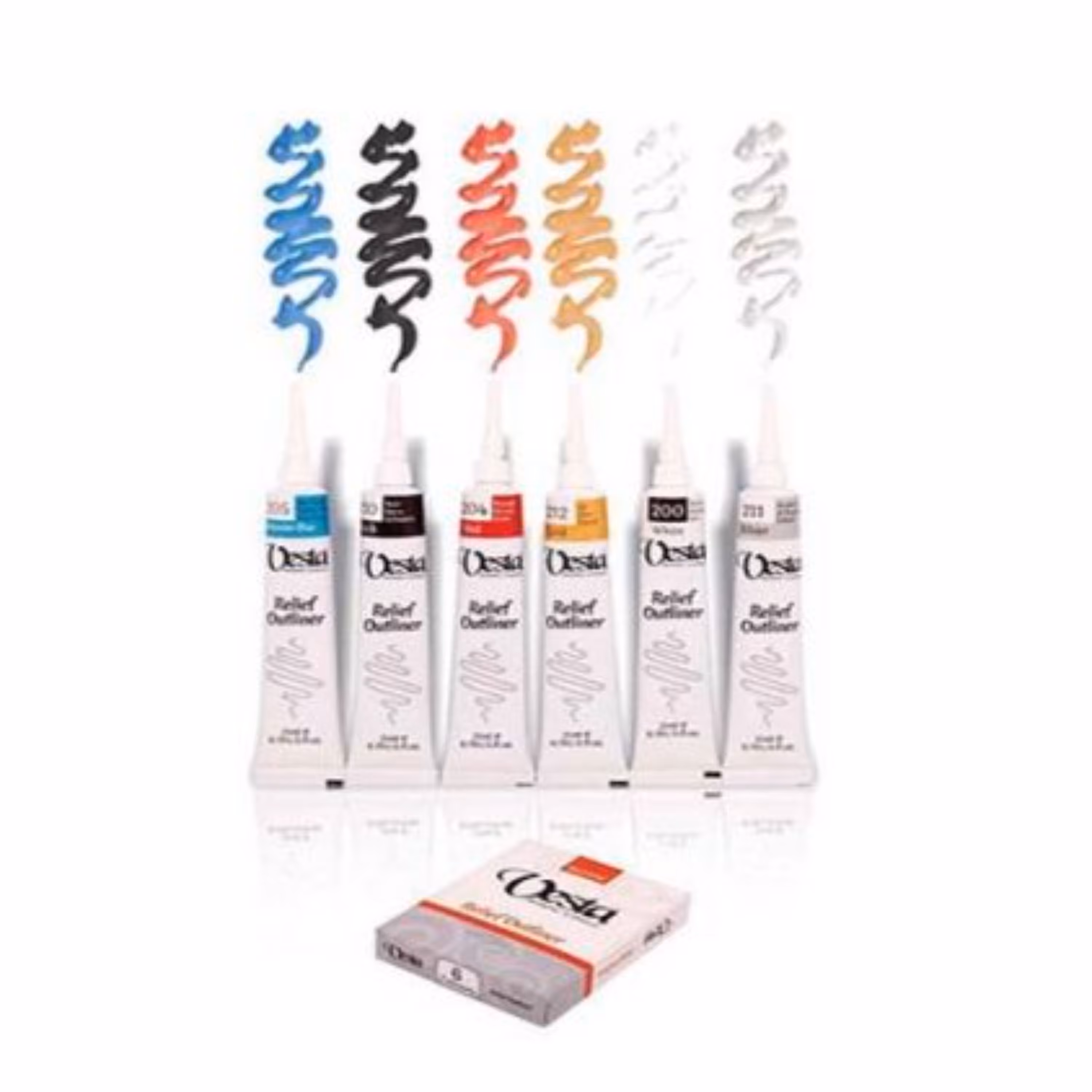 خمیر دورگیر وستا مدل Relief Outliner  حجم 21 میلی لیتر بسته 6 عددی