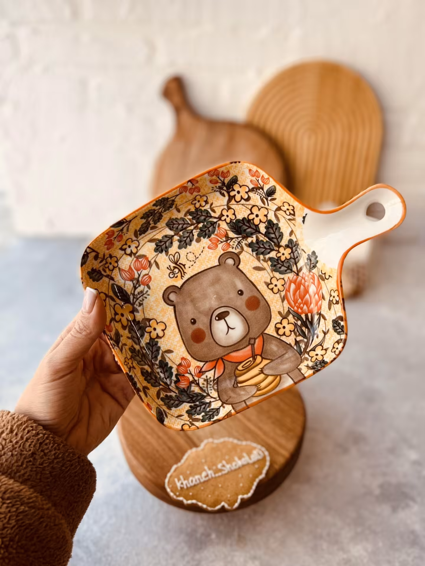 تابه سرامیکی مربع خرسی