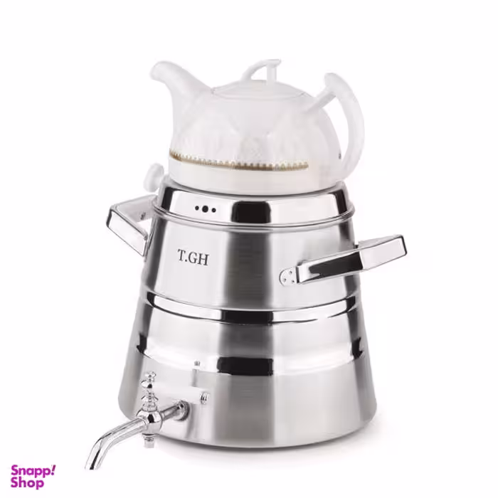 ست کتری و قوری قیطاسی TGH مدل هرمی کد 8950 ظرفیت 5.5 لیتر