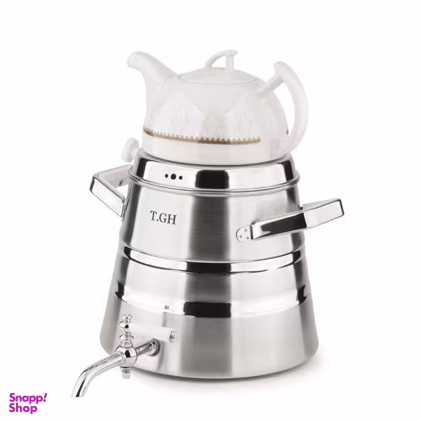 ست کتری و قوری قیطاسی TGH مدل هرمی کد 8950 ظرفیت 5.5 لیتر