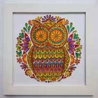 تابلو ویترای طرح جغد