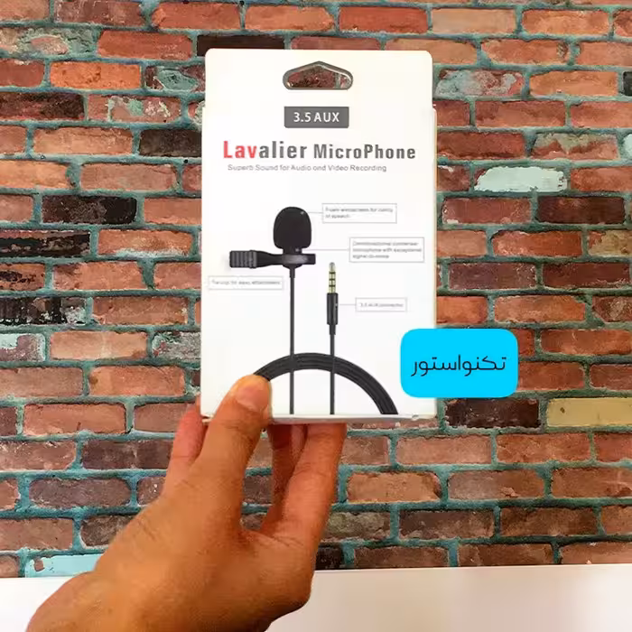 میکرفون مشکی  lavalier  سیمی کابل AUX