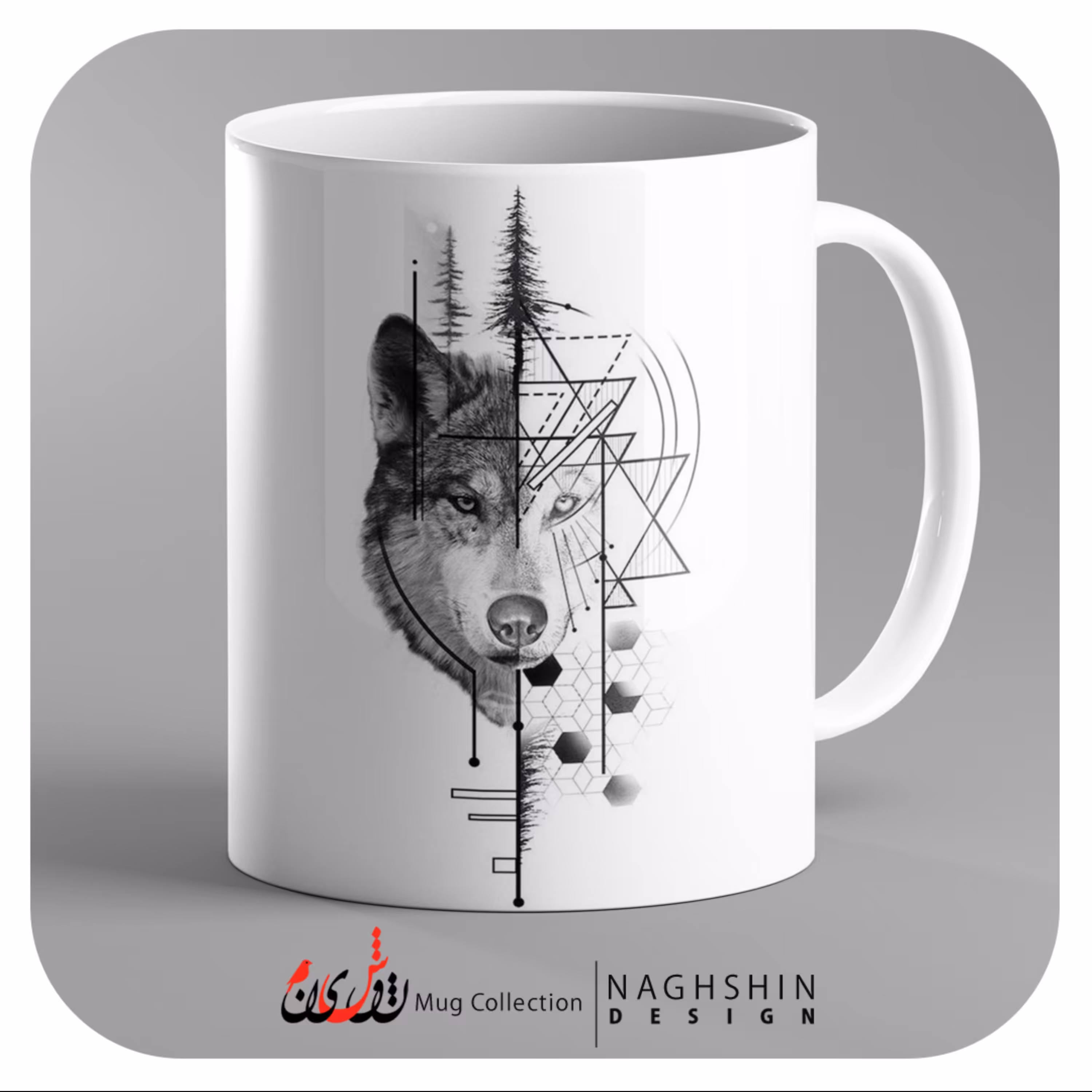 ماگ سرامیکی طرح گرگ 1  - چاپ سابلیمیشن - کیفیت و چاپ عالی