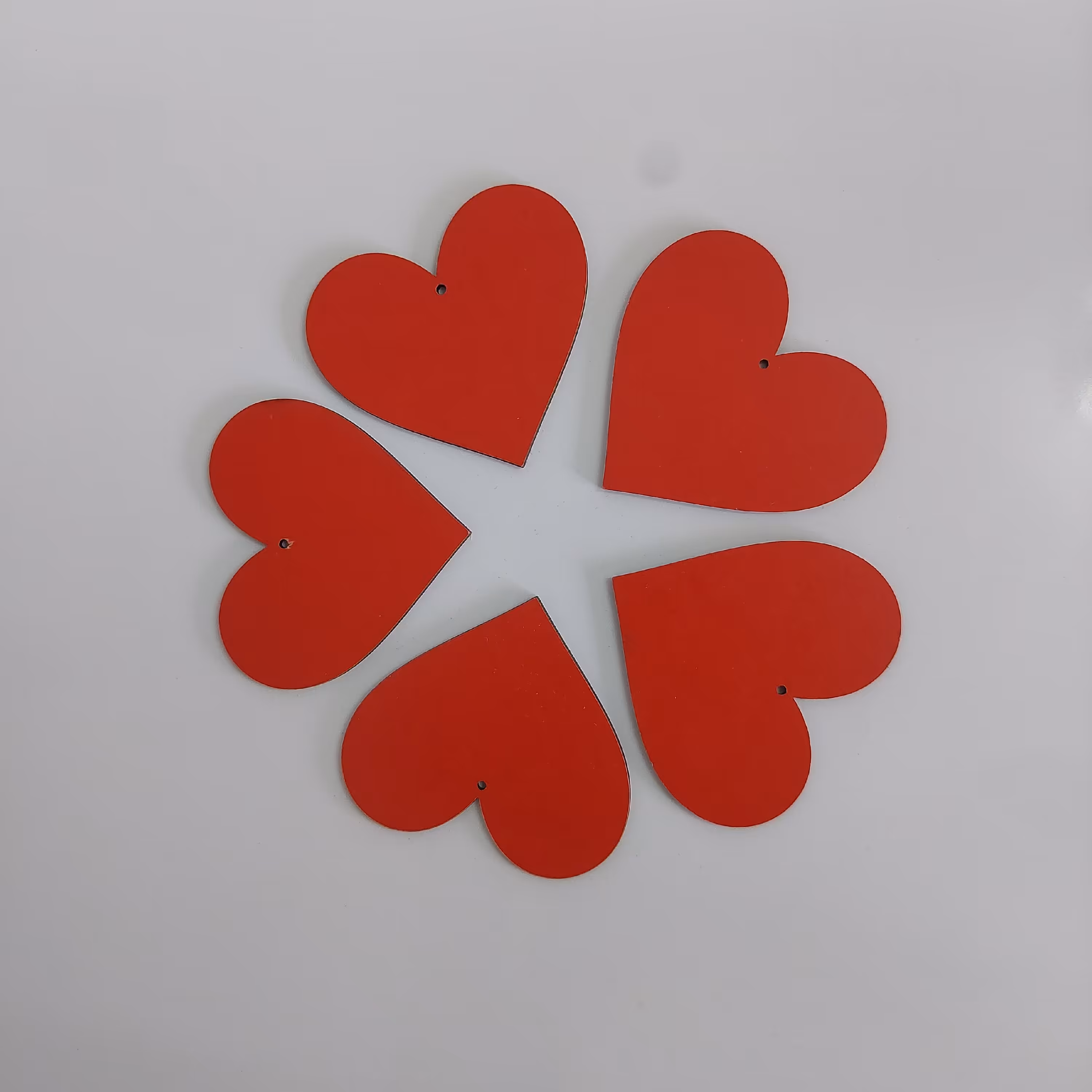 قلب چوبی گیفت قرمز 7 سانتی بسته ده عددی مناسب ساخت انواع گیفت و دکوری