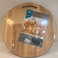 تخته گوشت گرد دسته دار  قطر 32 سانت چوب رابروود کد 510