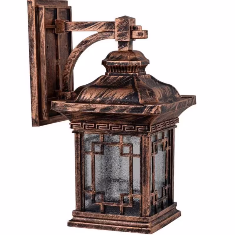 چراغ حیاطی باغی ویلایی محوطه فضای باز چمنی دیواری مدل کره ای  رنگ مسی 