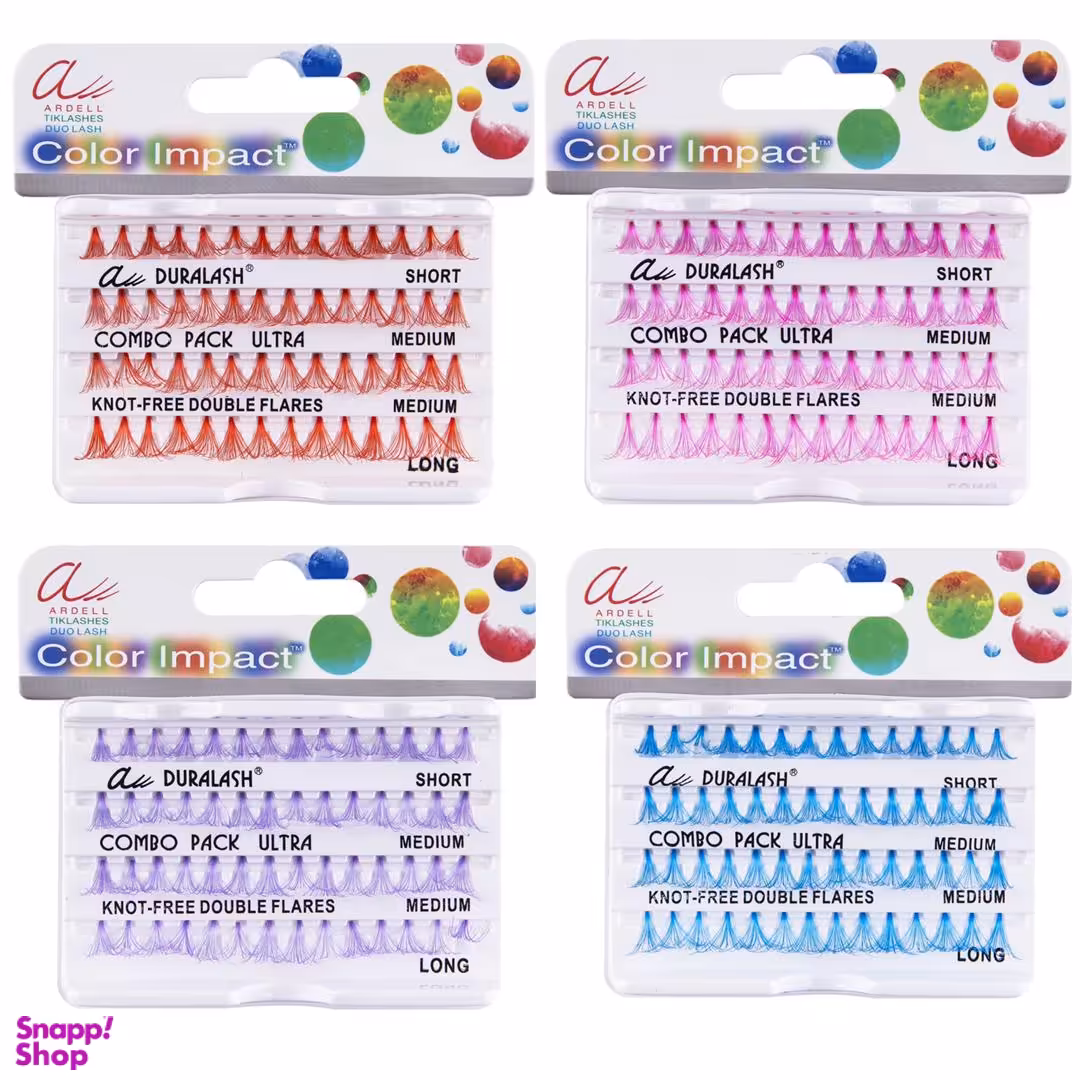 مژه رنگی آردل (Ardell) مدل Double Ultra Mix بدون گره رنگ آبی