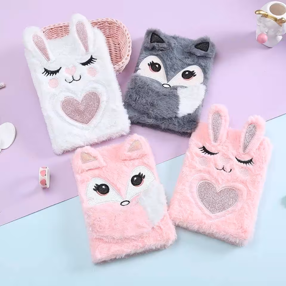 دفترهای پشمالو رنگی در طرح های یونیکورن،پاندا و ...