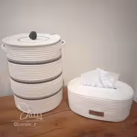 ست سطل و جا دستمال کاغذی قیطانی پیله