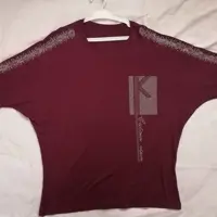 تیشرت نگین دار آستین کمینو طرح K کیفیت عالی (ارسال رایگان)